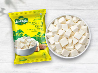Tapioca Sliced package design for Tatez Foods Pvt Ltd., Ernakulam food packaging design